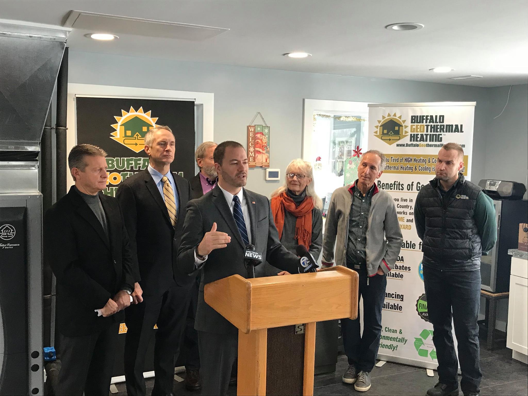 NYS Senator Patrick Gallivan, Senator Robert Ortt and Assemblyman Sean Ryan Gather at Local Business to Support Renewable Energy Image